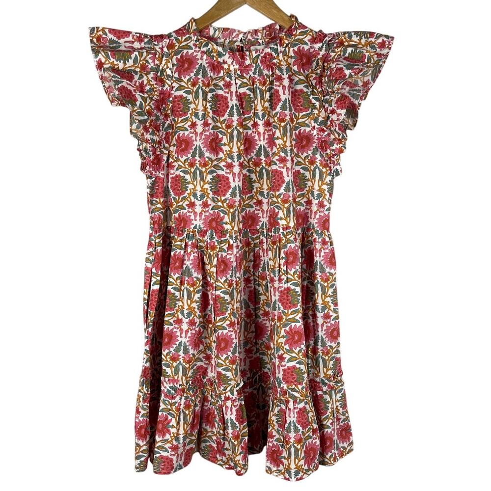 Caroline Constas New York Cottage Strawberry Print Flutter Sleeves‎ Size Medium